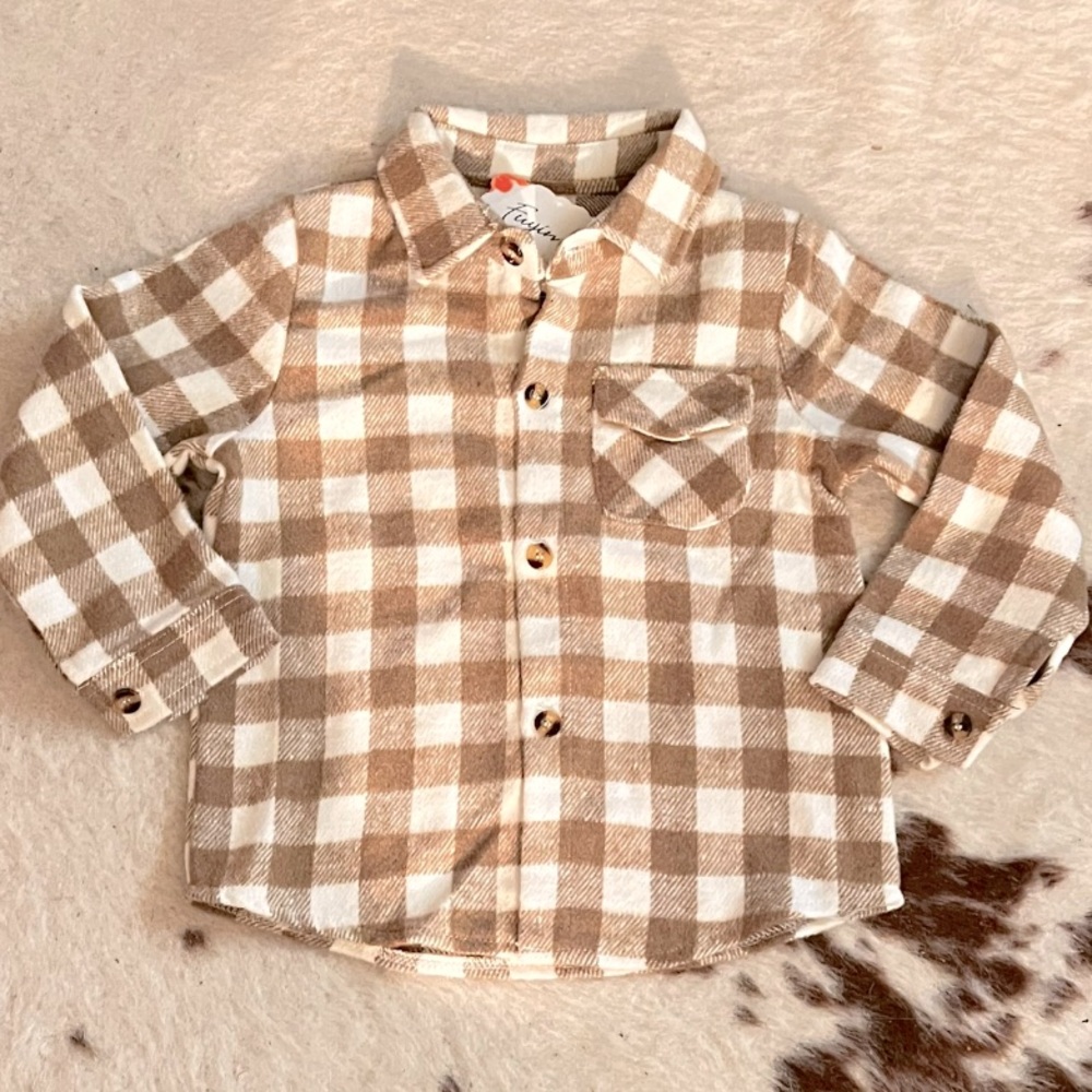 Boys plaid button down shirt
